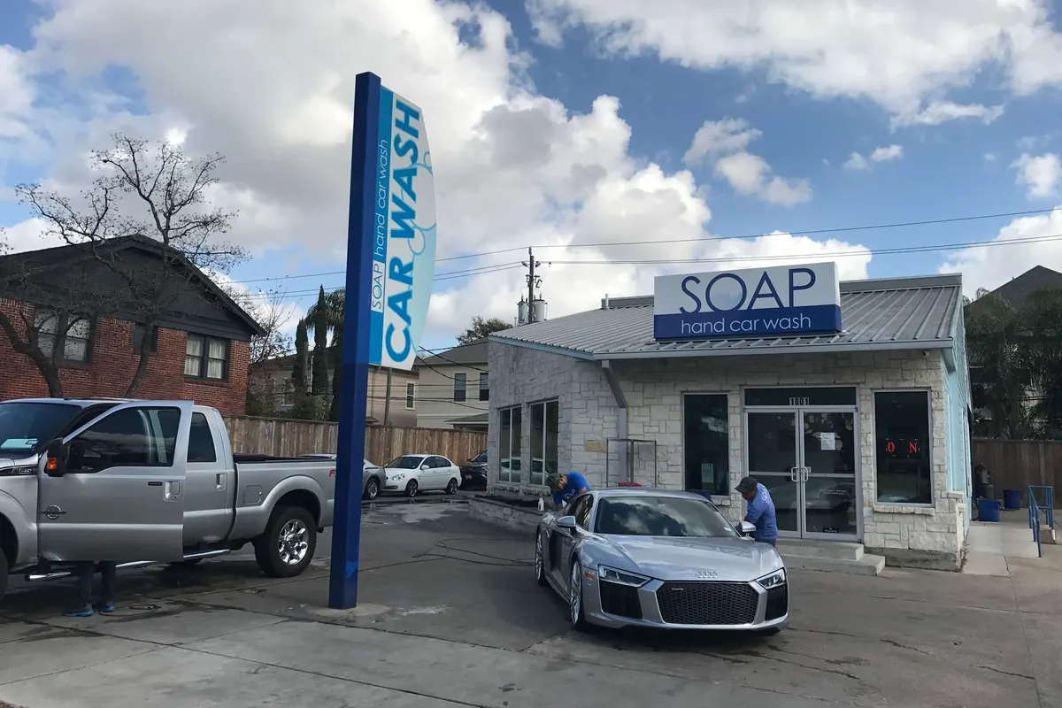 Audi R8 being detailed at SOAP Hand Car Wash